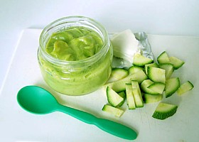 purée de courgette au fromage fondu