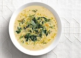bouillon à la grecque aux blettes et au citron