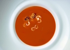 consommé aux crevettes grises