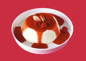 panna cotta au coulis de fraises