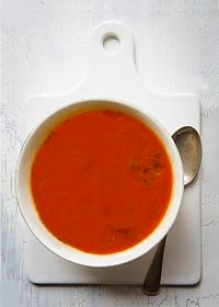 gaspacho de tomates et poivron rouge