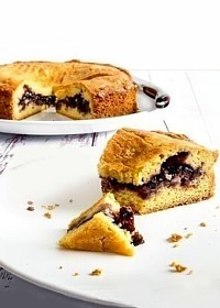 gâteau basque à la confiture de cerises