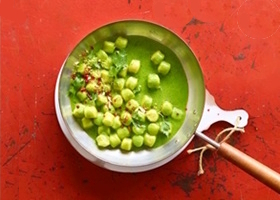 gnocchi à la sauce verte de persil et basilic