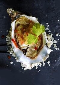 huîtres et granité asiatique