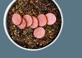lentilles du Puy à la saucisse de Morteau