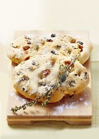 focaccia à la pancetta et au thym