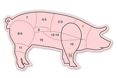 le porc : découpe