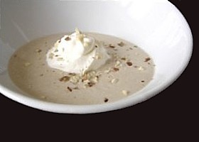 crème de cèpes, chantilly de noisettes