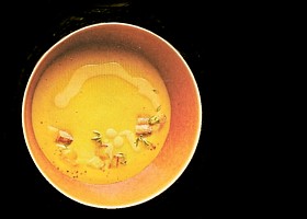 potage de butternut aux haricots blancs et lait de coco