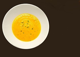 potage de patates douces à la coriandre