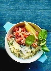 risotto aux crevettes grise et cresson de fontaine
