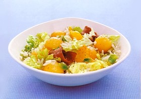 salade de riz basmati au canard fumé