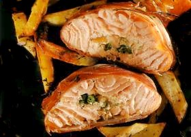 saumon en habit de jambon cru