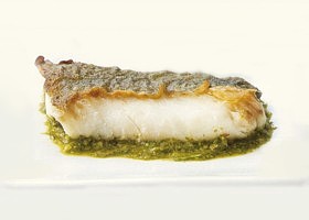 skrei au pesto à la citronnelle