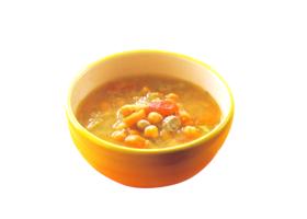soupe de légumes, haricots secs et pois chiches